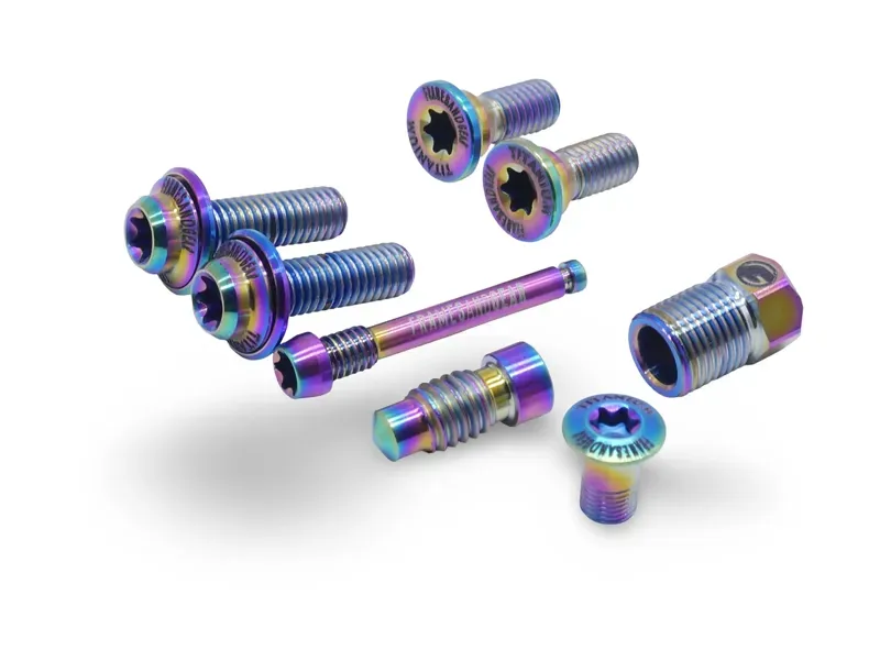 Framesandgear Titanium Full Replacement Bolt Kit For Shimano Dura Ace R9270 Oil Slick-3