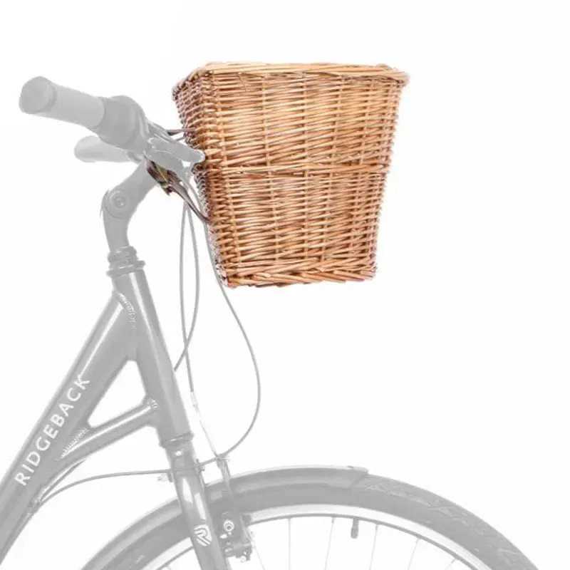 M Part D-Shaped Wicker Basket w/Leather Straps in Brown-1