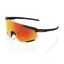 100% Racetrap 3.0 HiPER Mirror Red Sunglasses in Soft Tact Black