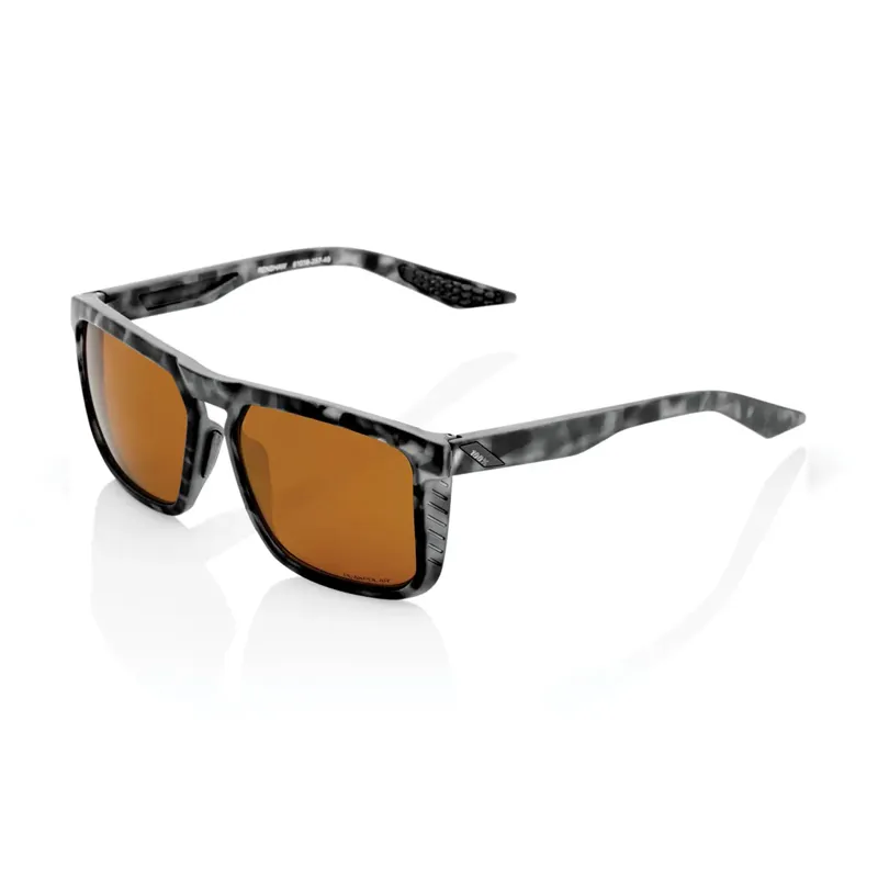 100% RenShaw Bronze Lens Sunglasses in Matt Black Havana