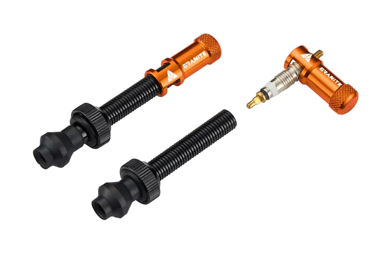 Granite JUICY NIPPLE Valve Cap & Removal Tool Inc. Valve Stem Orange