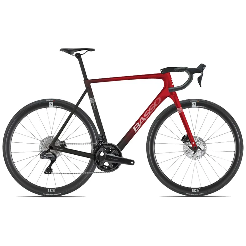 Basso Diamante Disc Ultegra Di2 RE38 Red Fade Bike Black-Red