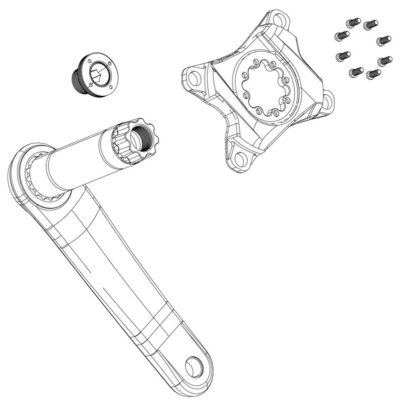 SRAM Self-Extracting M18/30 Dub Crank Arm Bolt Kit in Black
