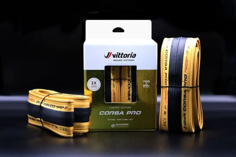 Vittoria Corsa Pro Limited Edition 700x28c 2-pack Tires in Gold/Black-3