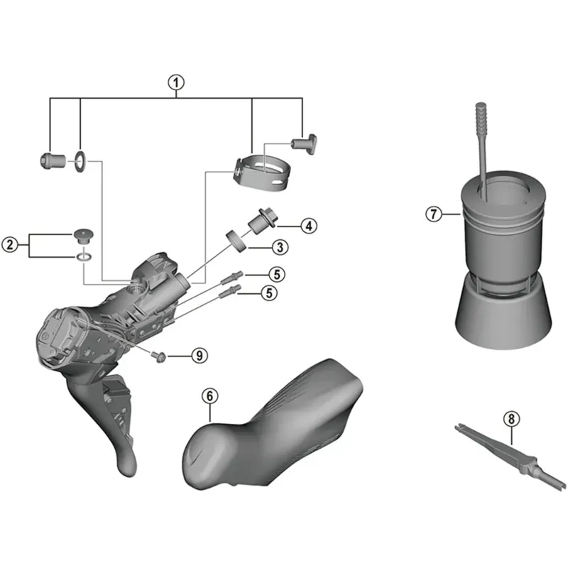 Shimano Spares ST-R8170 Bracket Covers in Black-1